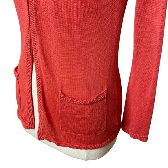 Maria Di Ripabianca Silk Linen Blend Knit Cardigan Front Pockets Women’s US 6 - Picture 5 of 11